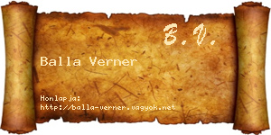 Balla Verner névjegykártya